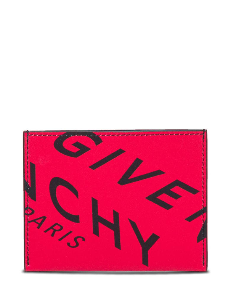 Givenchy Fragment Leather Card Holder - Red