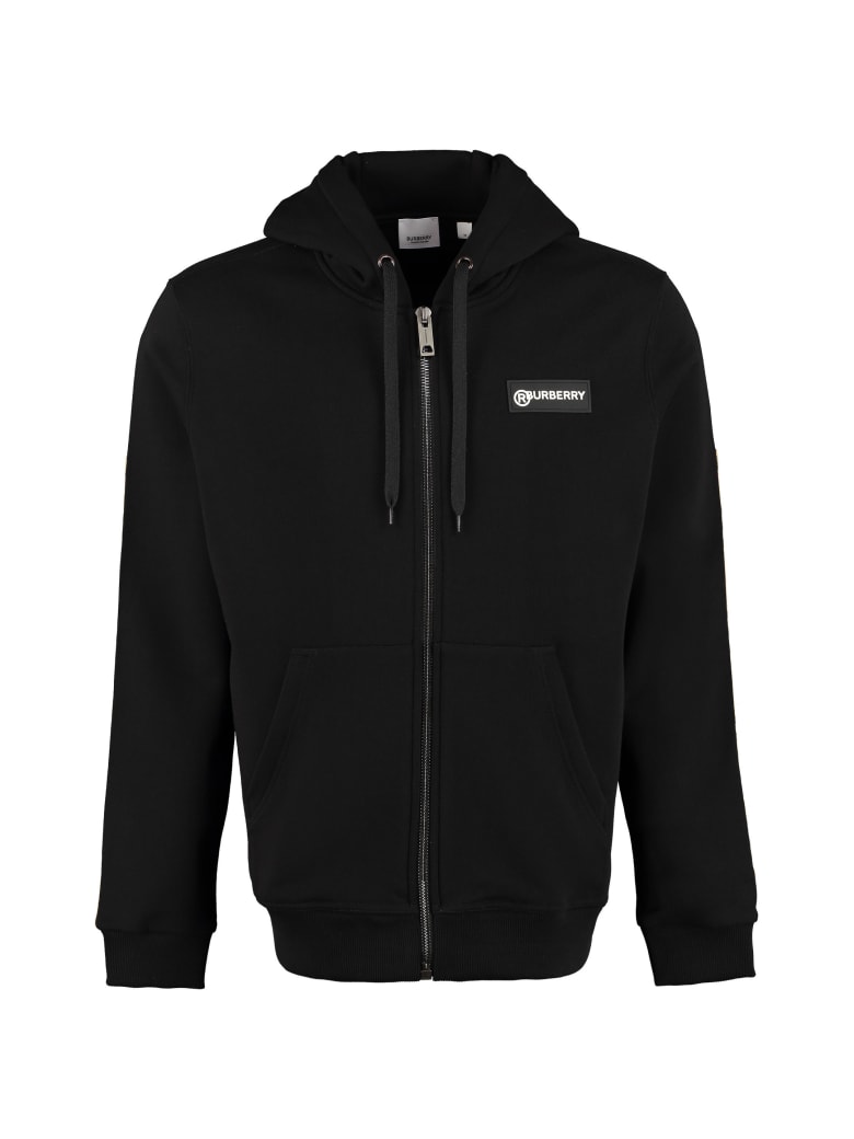 Burberry Cotton Full Zip Hoodie - black