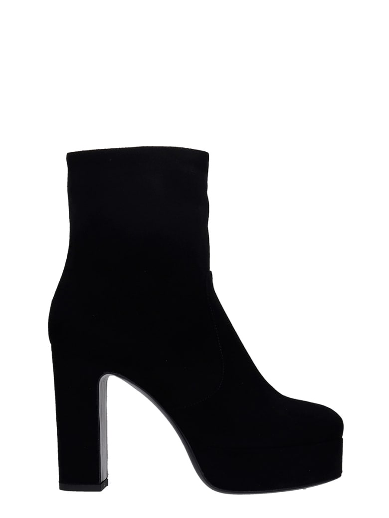 The Seller High Heels Ankle Boots In Black Suede - black