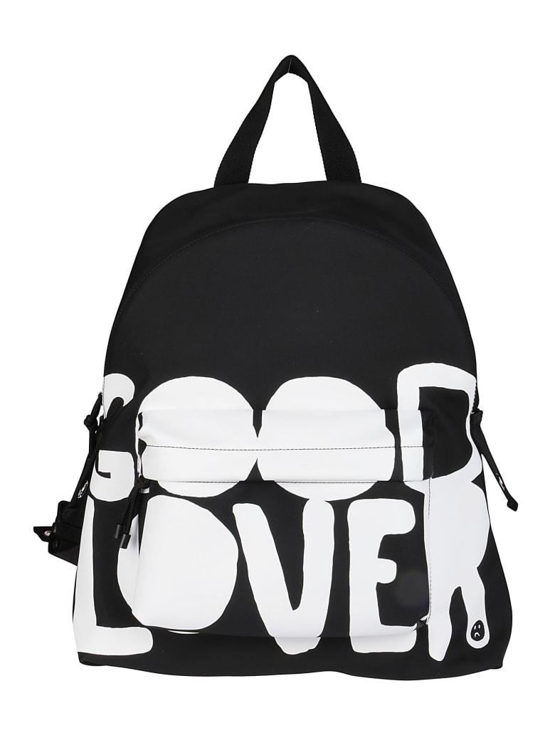 Valentino Garavani Black And White Lovers Language Backpack - Nero