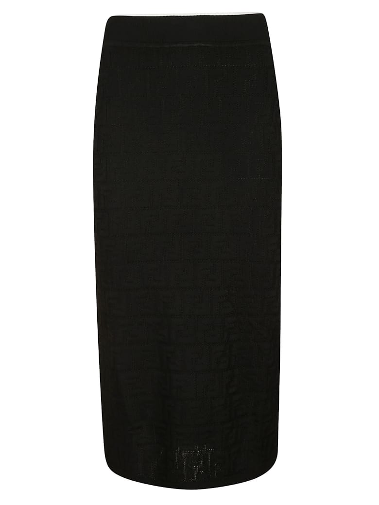 Fendi All-over Patterned Skirt - Black