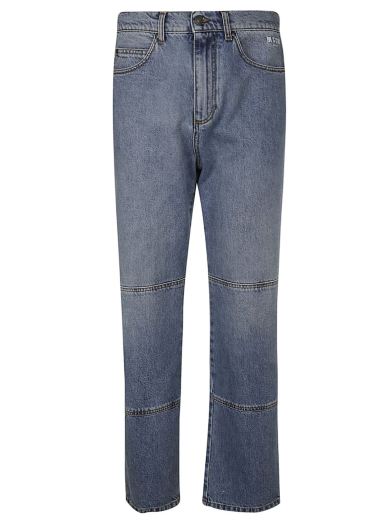 MSGM Straight Leg Jeans - Denim Blue