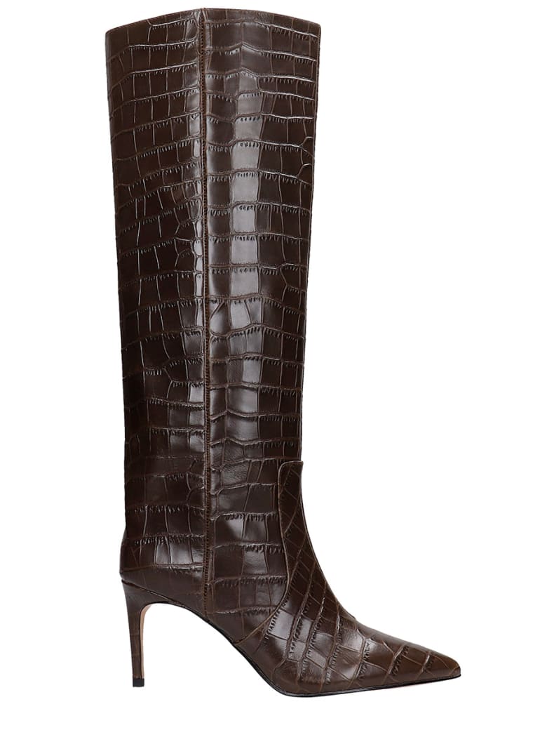 Kurt Geiger High Heels Boots In Brown Leather - brown