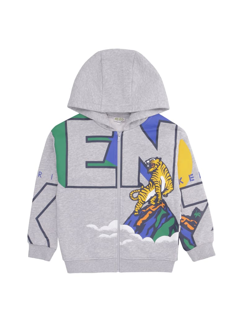 Kenzo Kids Printed Cotton Sweatshirt - grey