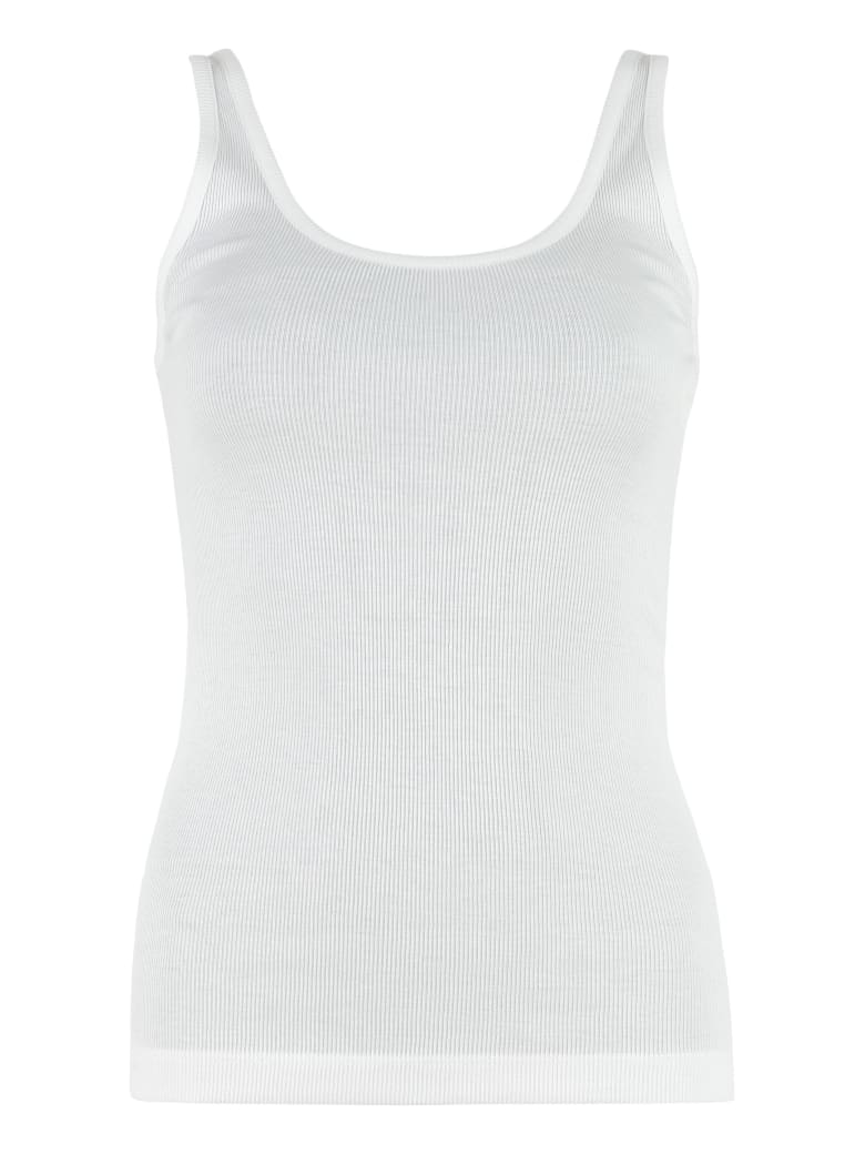 Vince Ribbed Tank Top - White