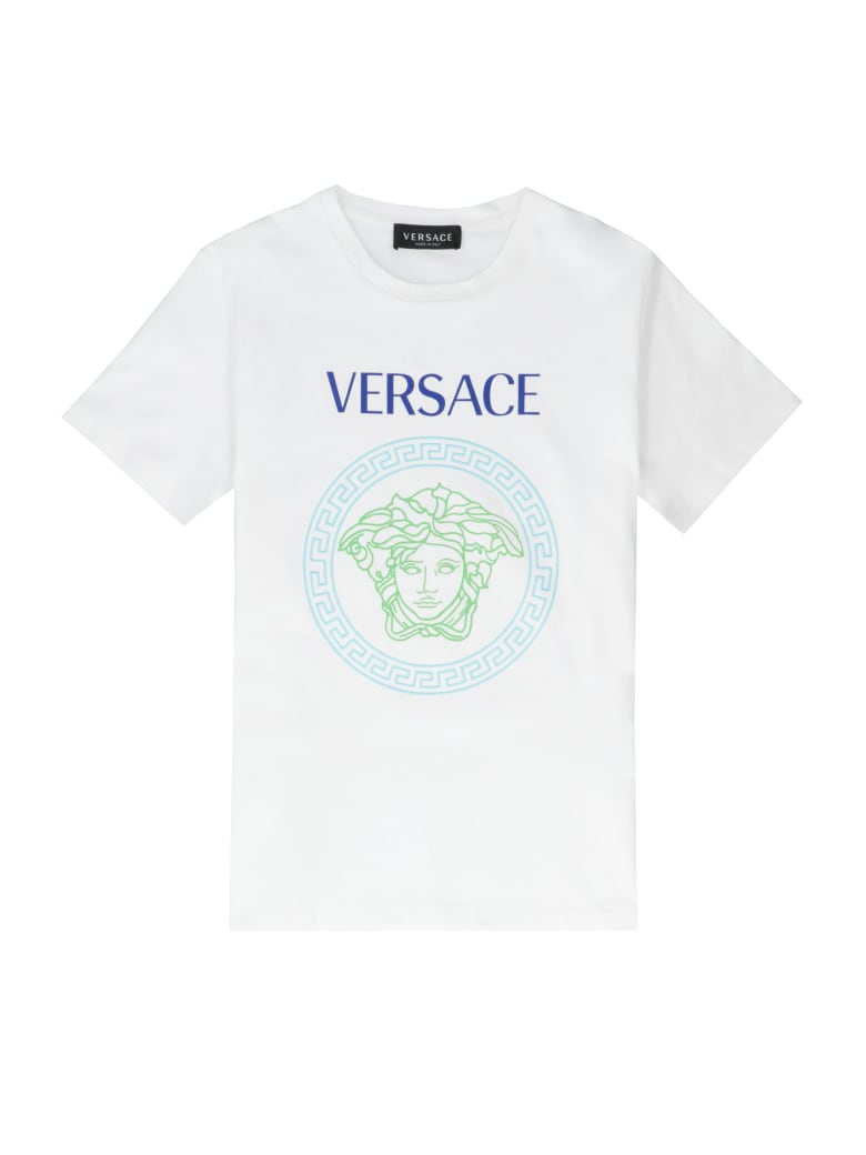 Young Versace Medusa Detail Cotton T-shirt - White