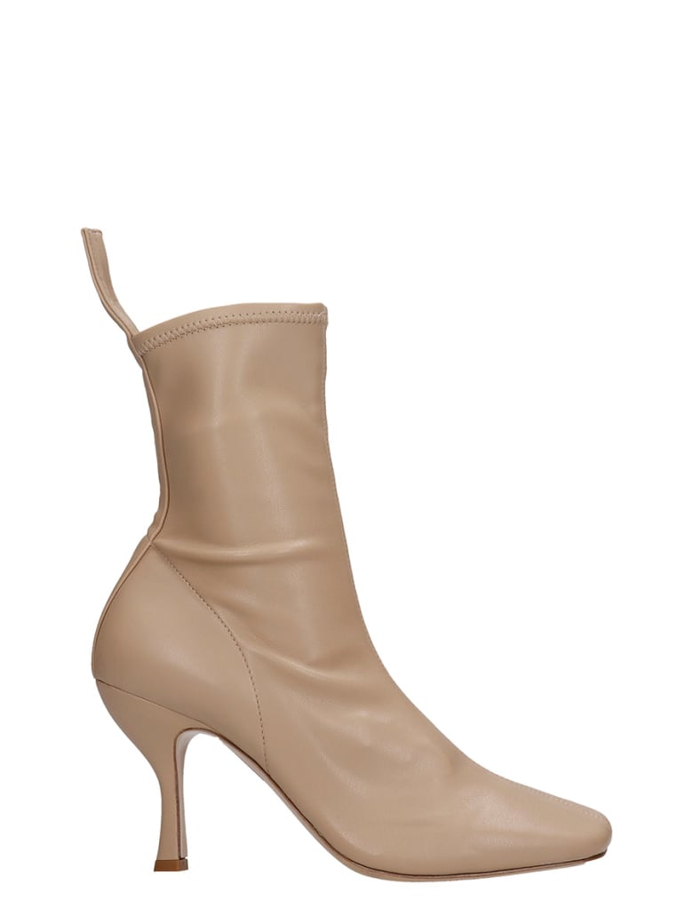 GIA COUTURE High Heels Ankle Boots In Beige Suede - beige