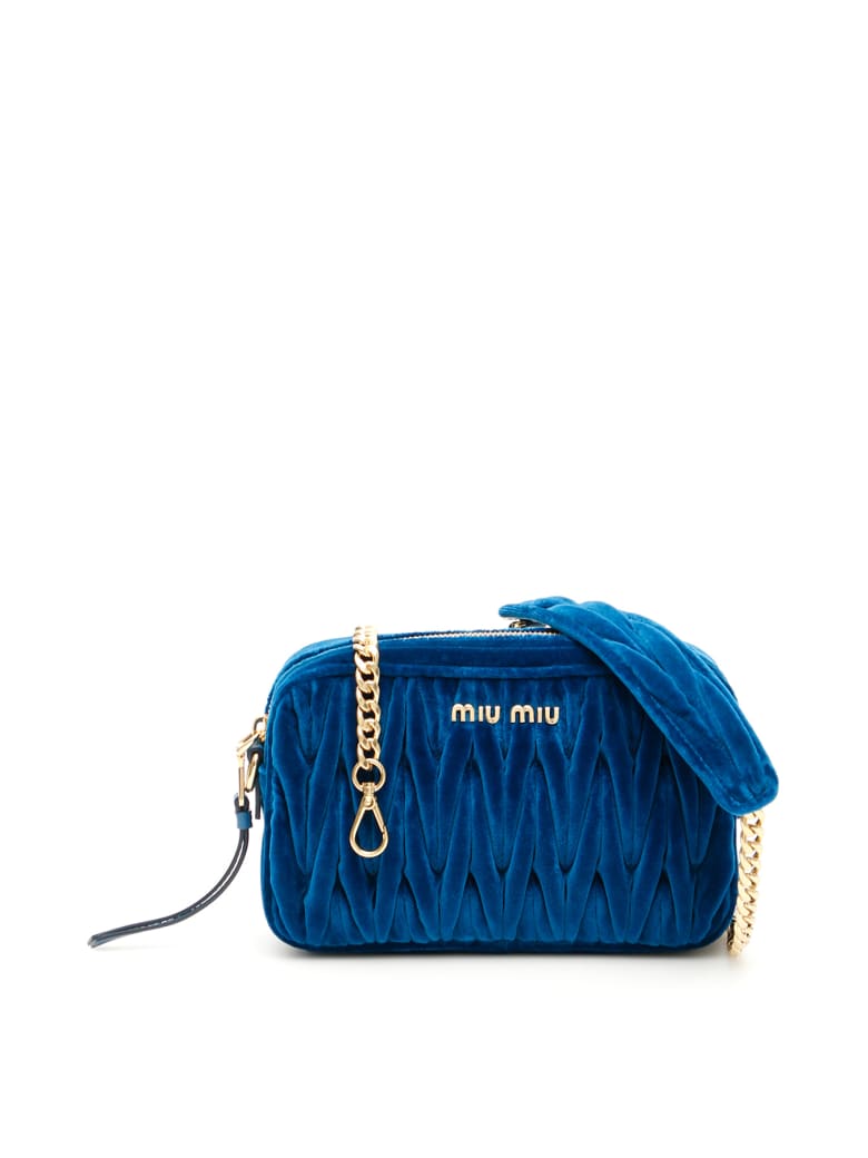 blue miu miu bag