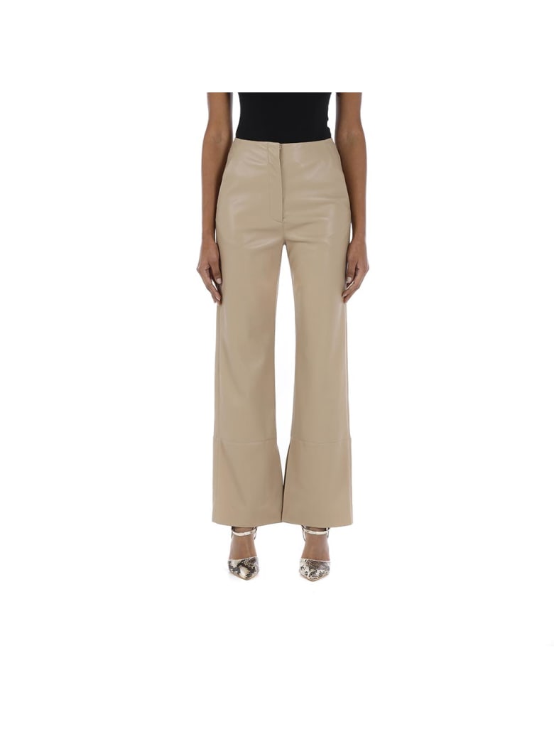 Nanushka Vegan Leather Pants Rhyan - NEUTRALS