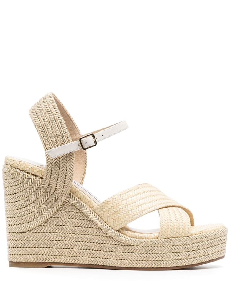 Jimmy Choo Dellena Beige Rope Wedges - Beige
