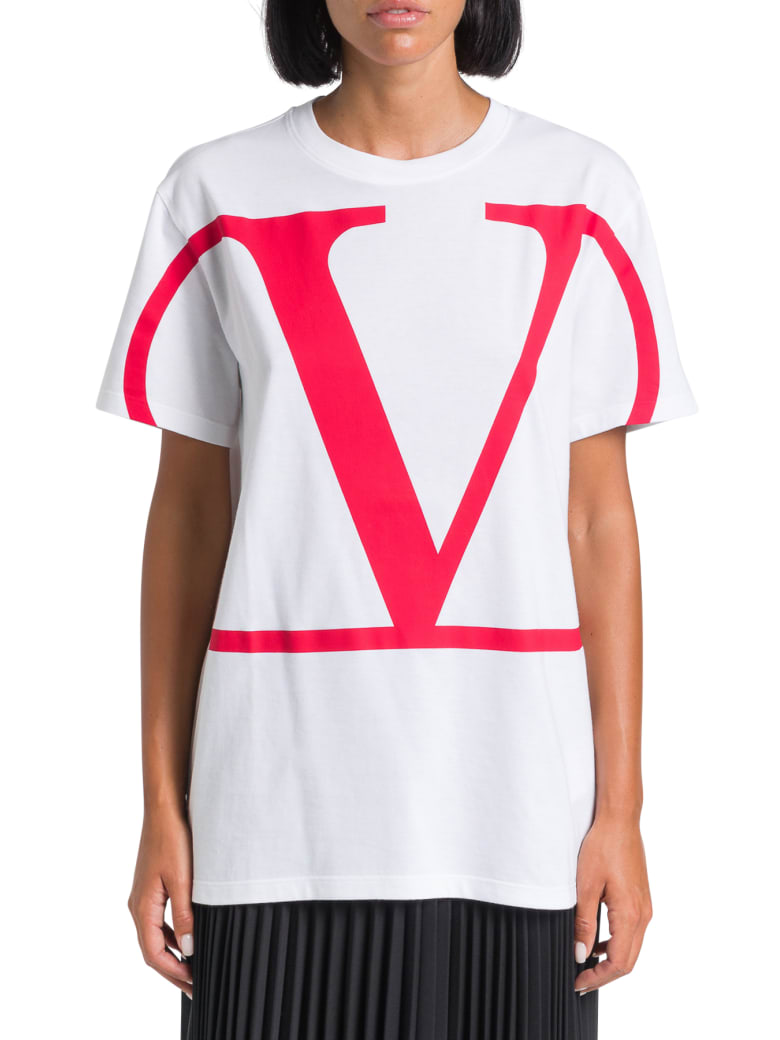 Valentino Valentino V Logo Print T Shirt Nero 11119196 Italist