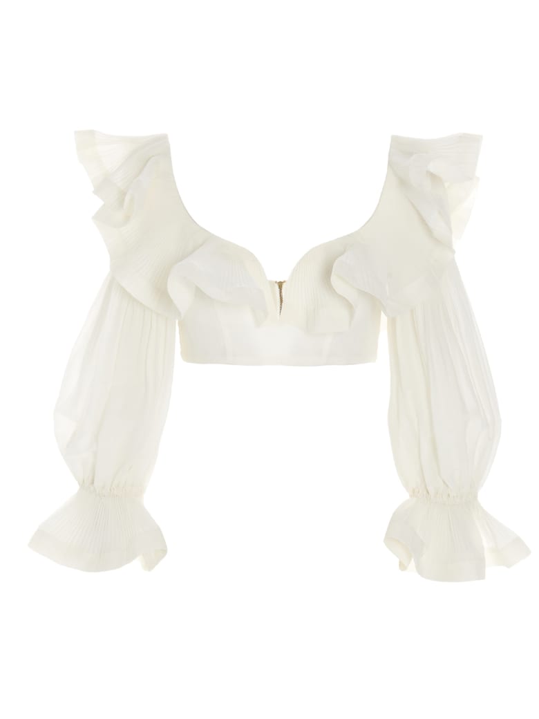 Zimmermann 'the Lovestruck Cropped' Top - White