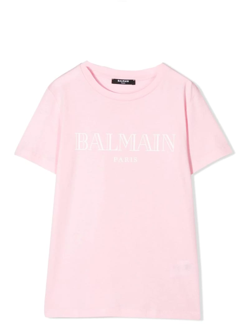 Balmain T-shirt Con Stampa - Pink