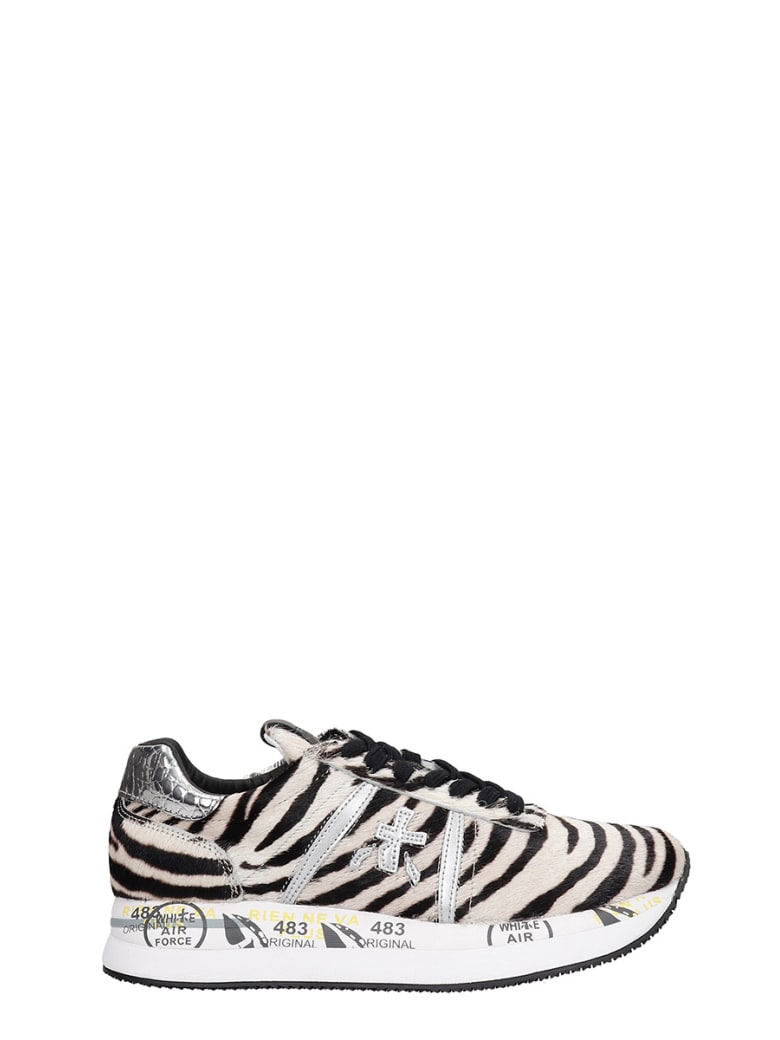 Premiata Conny Sneakers In Animalier Pony Skin - Animalier