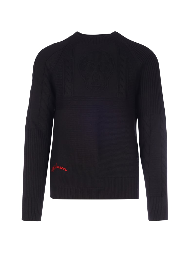 Alexander McQueen Boat Neck Pullover - Black Red