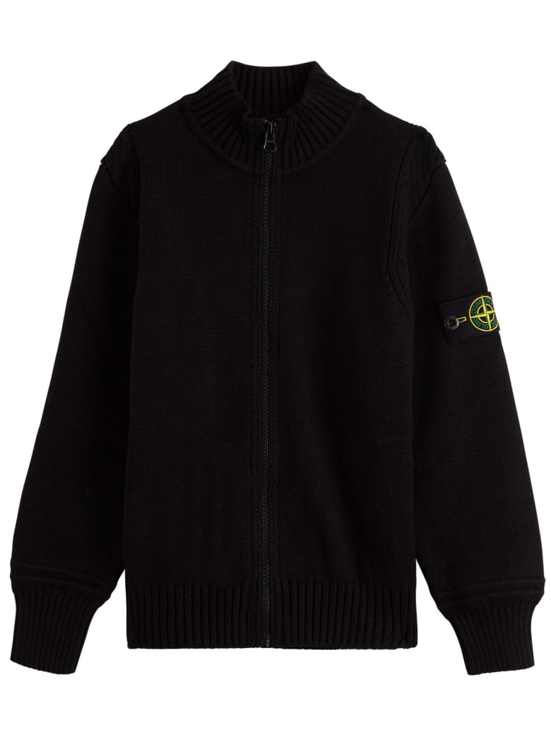 Stone Island Junior Cotton Blend Sweatshirt - Black
