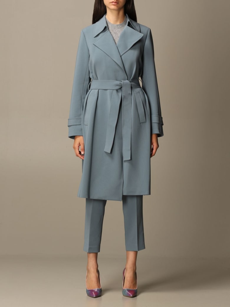 Theory Coat Theory Coat In Crêpe Dressing Gown With Belt - Dust