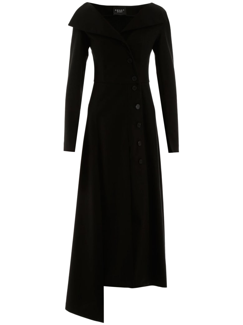 A.W.A.K.E. Mode Buttoned Dress - BLACK (Black)