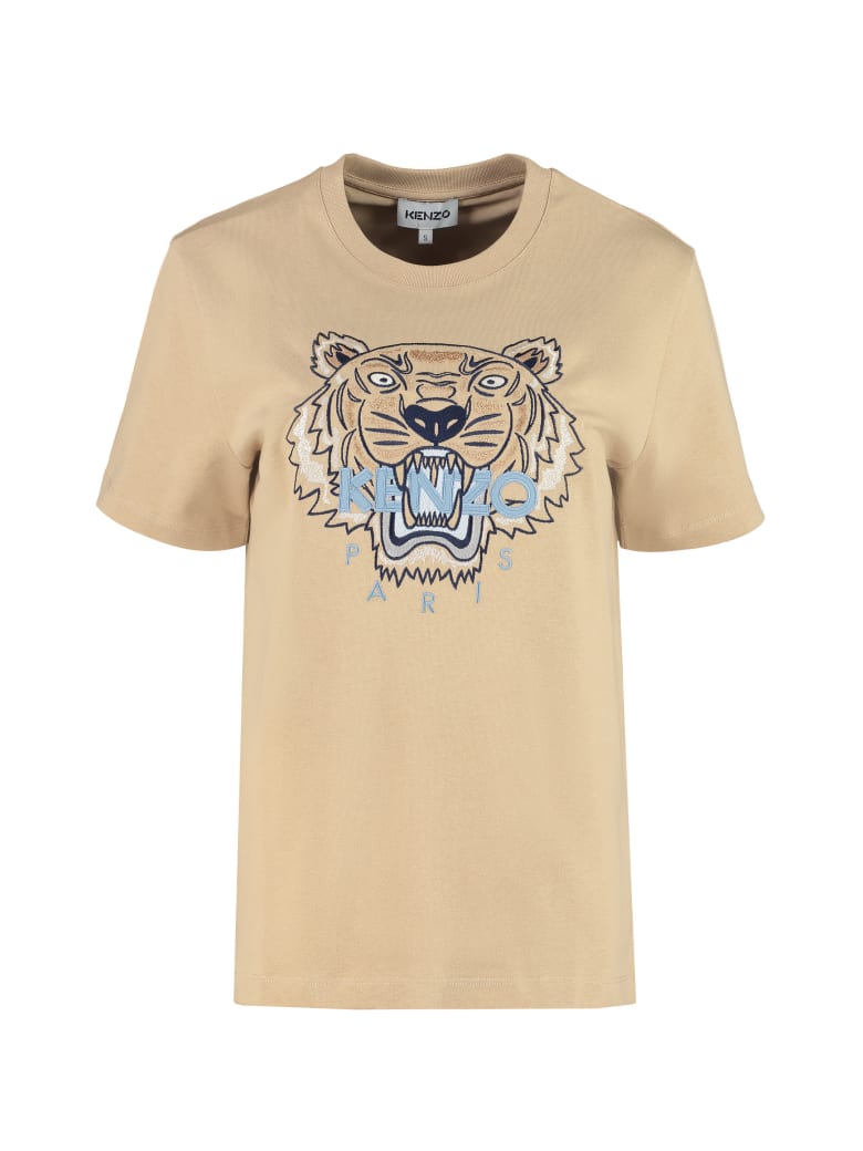 Kenzo Cotton Crew-neck T-shirt - Beige