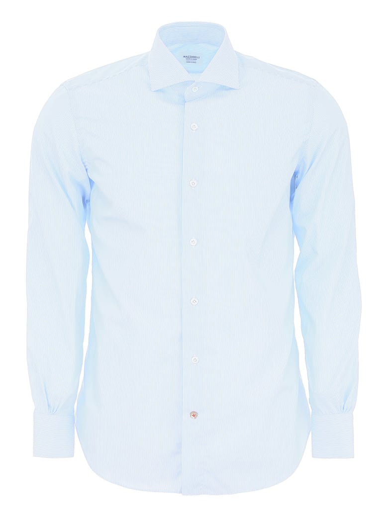 Mazzarelli Striped Shirt - RIGA STRETTA BIANCO CELESTE (Light blue)