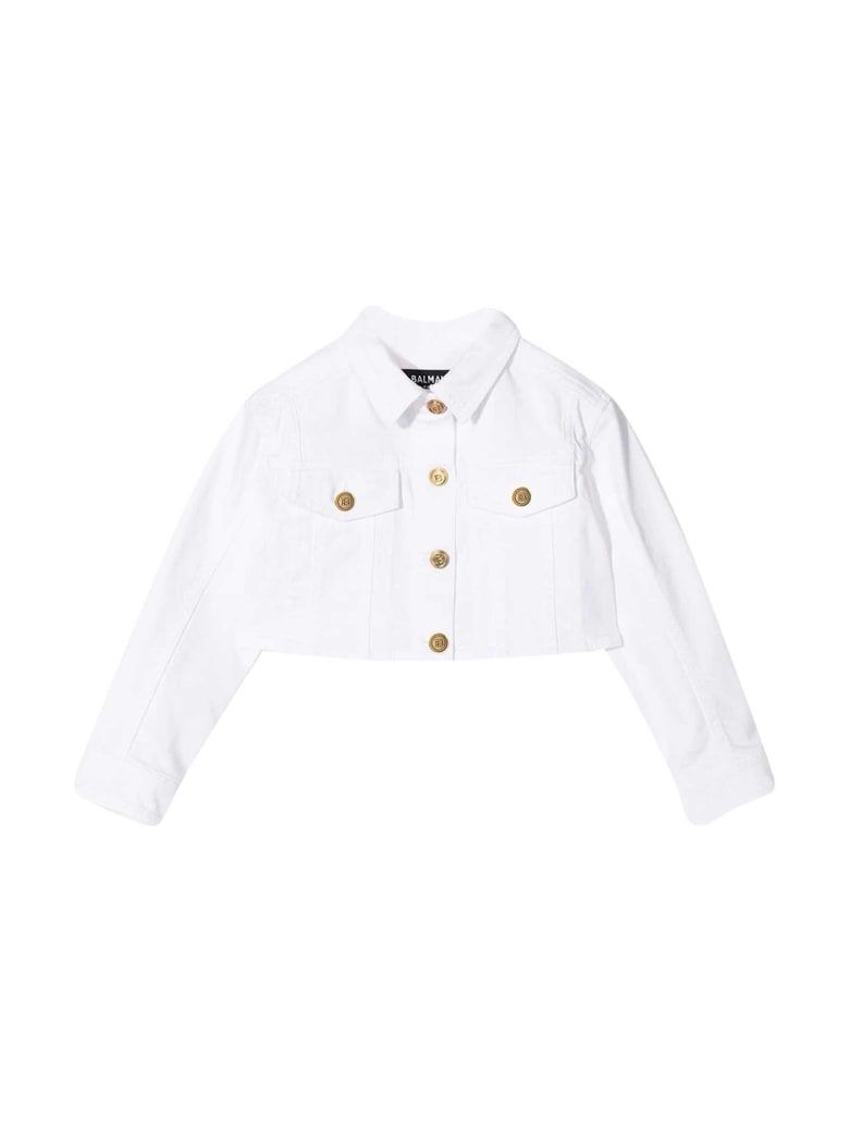 Balmain White Denim Jacket - Bianco