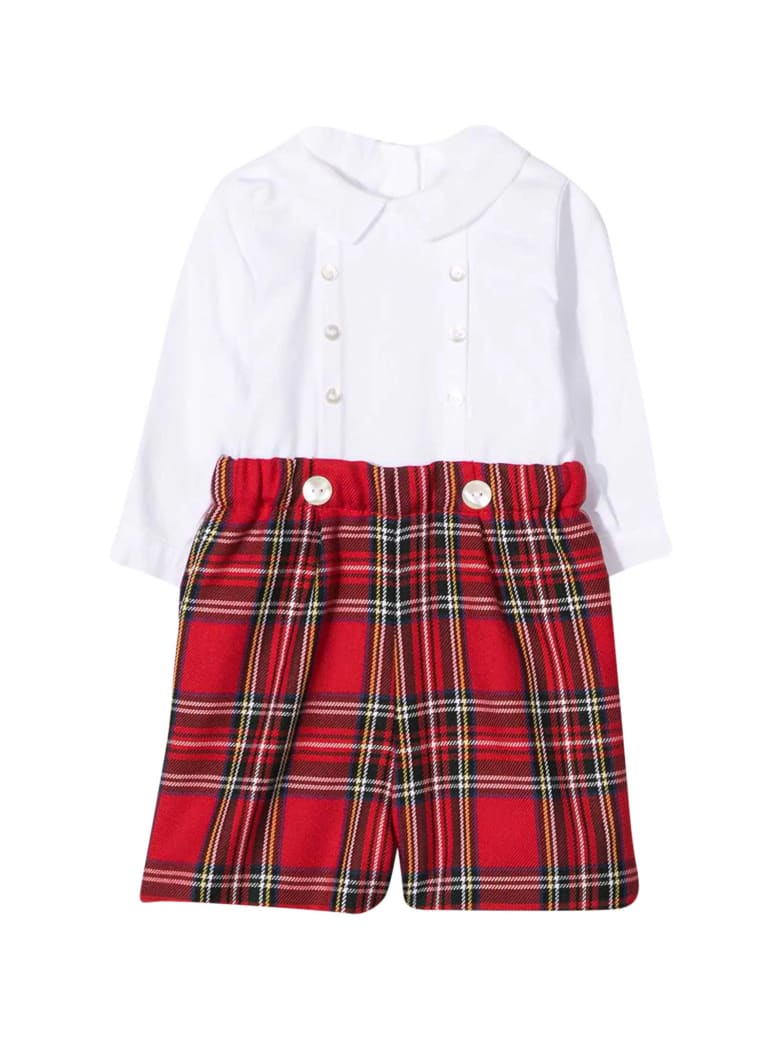 Mariella Ferrari Mariella Ferrari Checked Baby Suit - Rosso