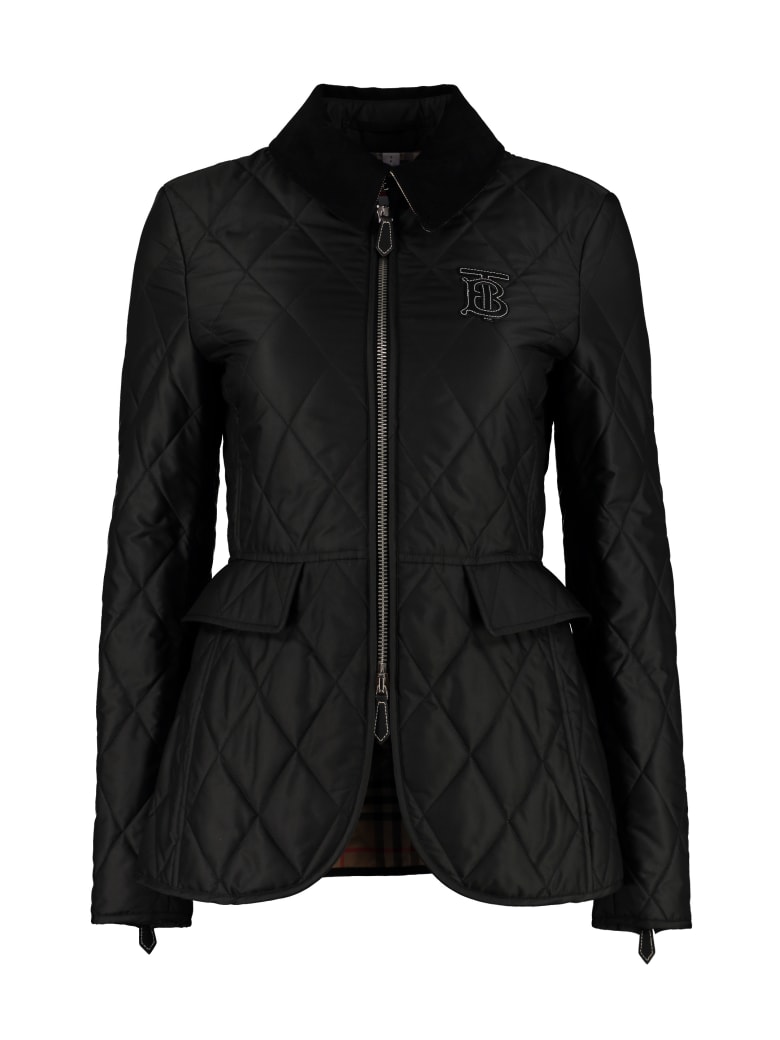 black burberry quilted jacket