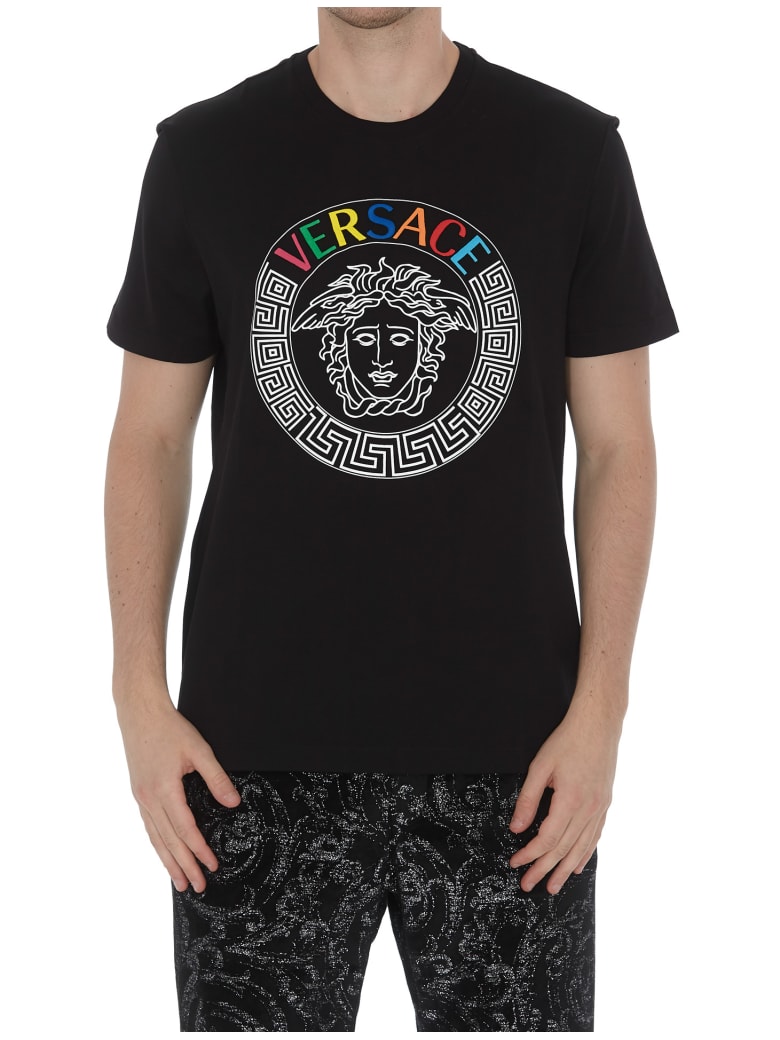 Versace Versace Logo Rainbow T-shirt - Black - 10978040 | italist