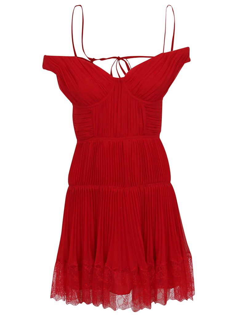 self portrait red mini dress