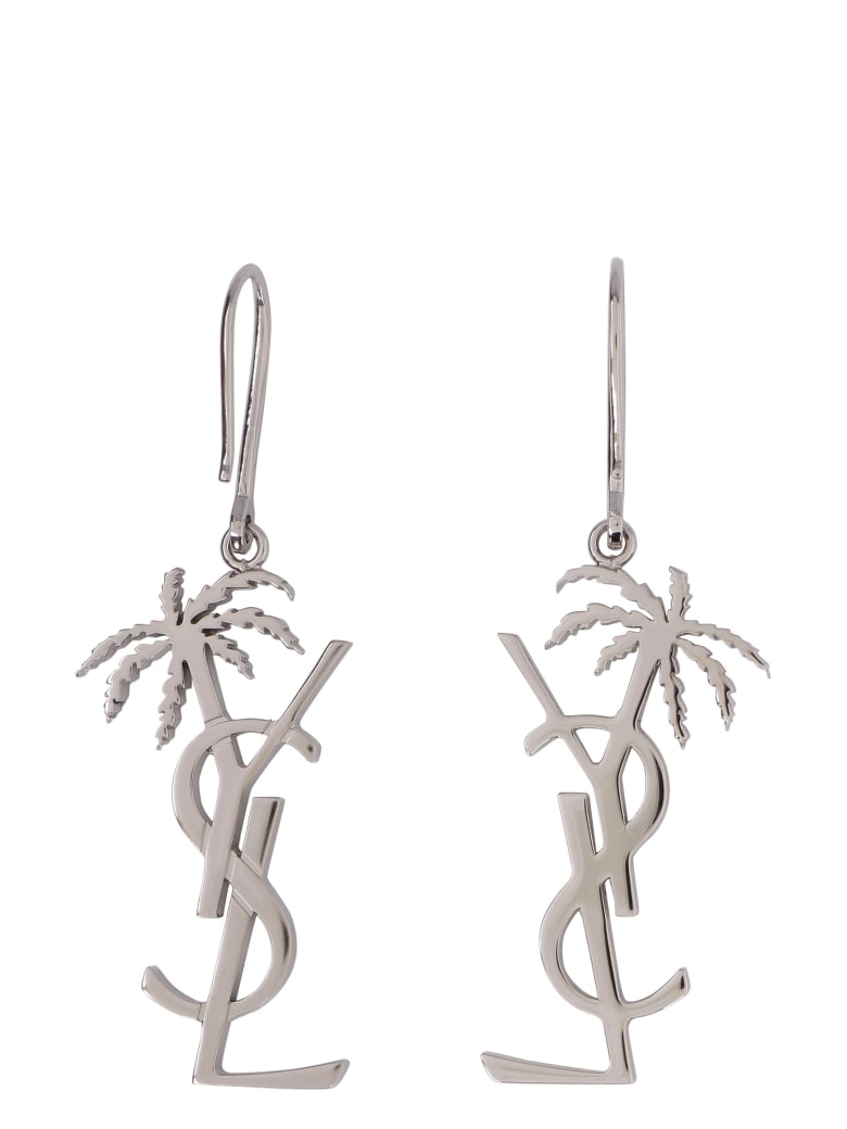 Saint Laurent Logoed Earrings - silver