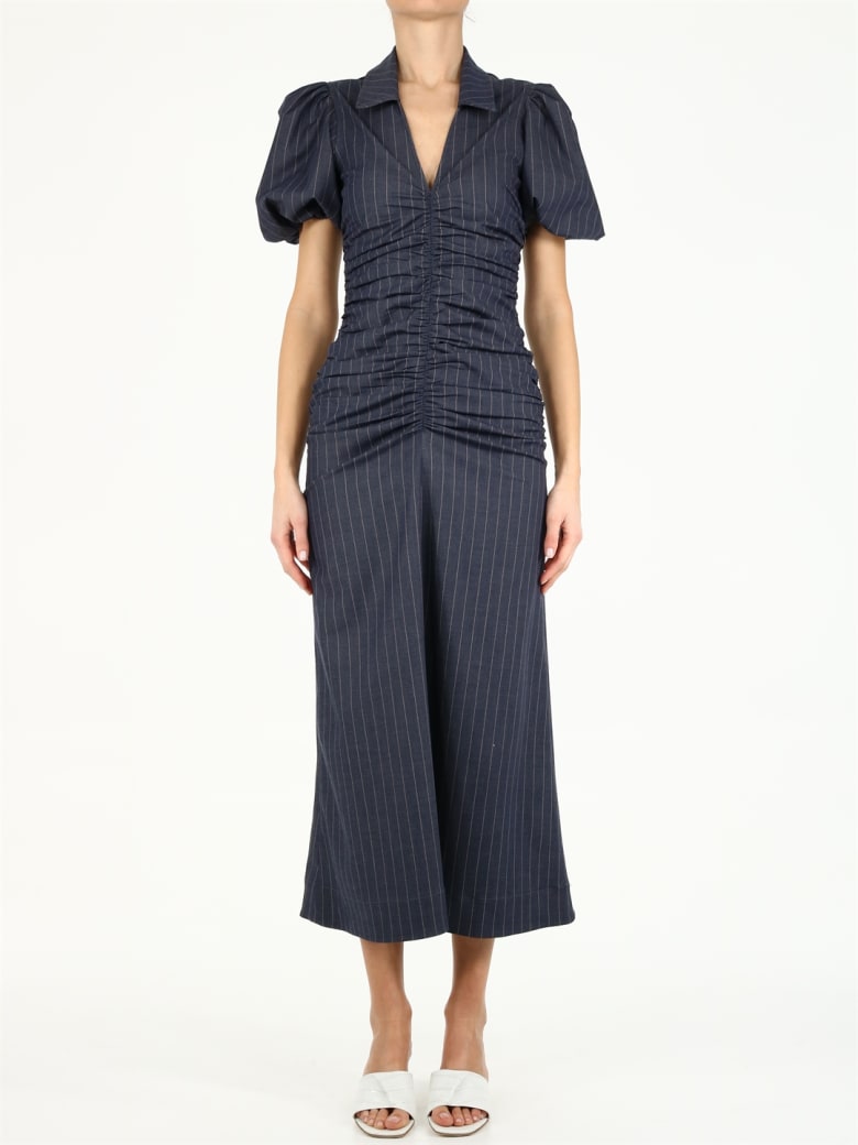 Ganni Stretch Stripe Dress - Blu