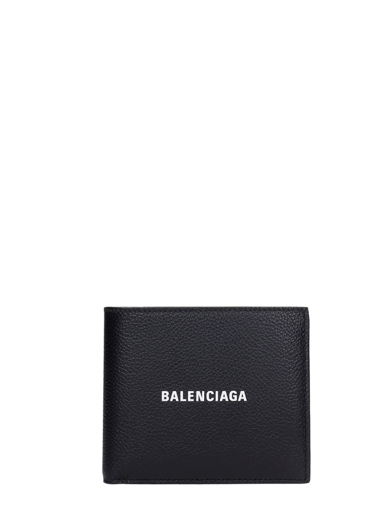 Balenciaga Wallet In Black Leather - black