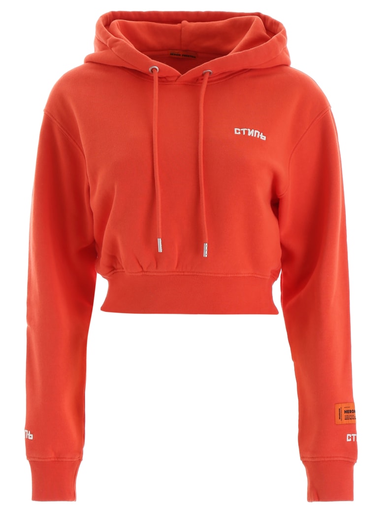 orange cropped hoodie