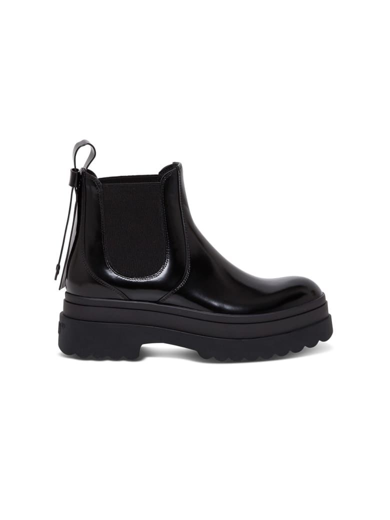 RED Valentino Chunky Boots In Black Leather - Black