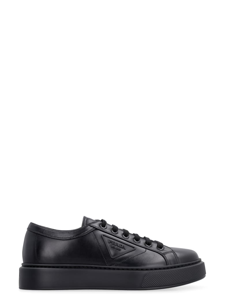 Prada Leather Low-top Sneakers - black