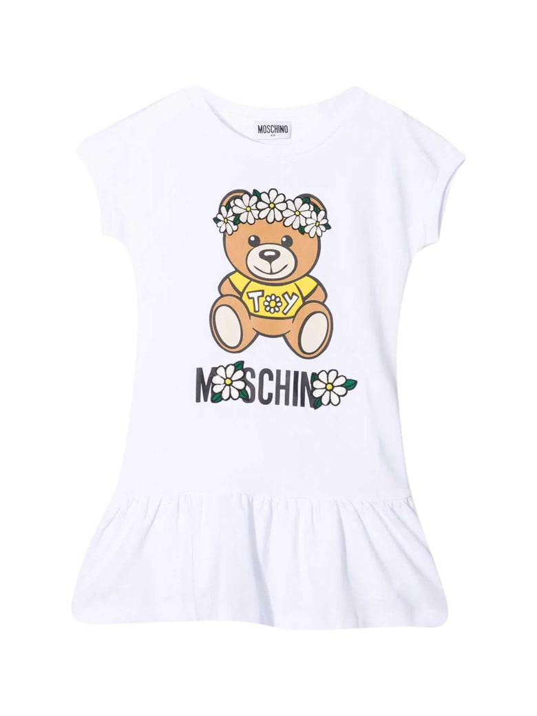 Moschino White Dress With Toy Print - Bianco