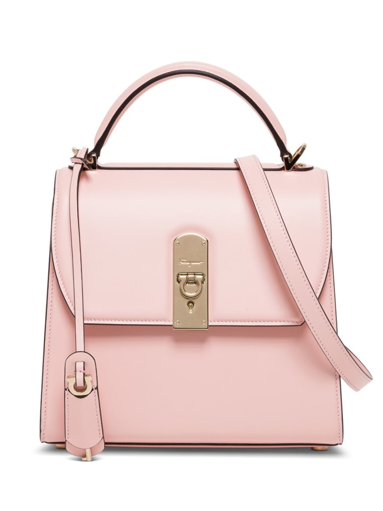 Salvatore Ferragamo Boxyz Handbag In Pink Leather - Pink