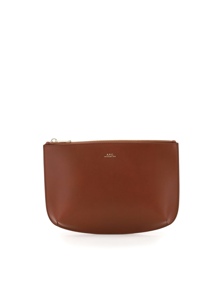 A.P.C. Sarah Leatherclutch - BROWN