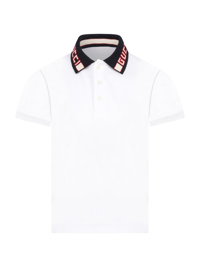 white polo gucci shirt