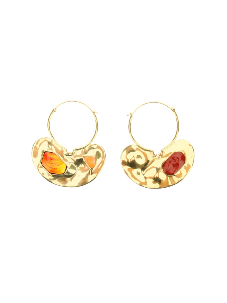 Patou Iconic Small Hoop Earrings With Stones - Goldstones