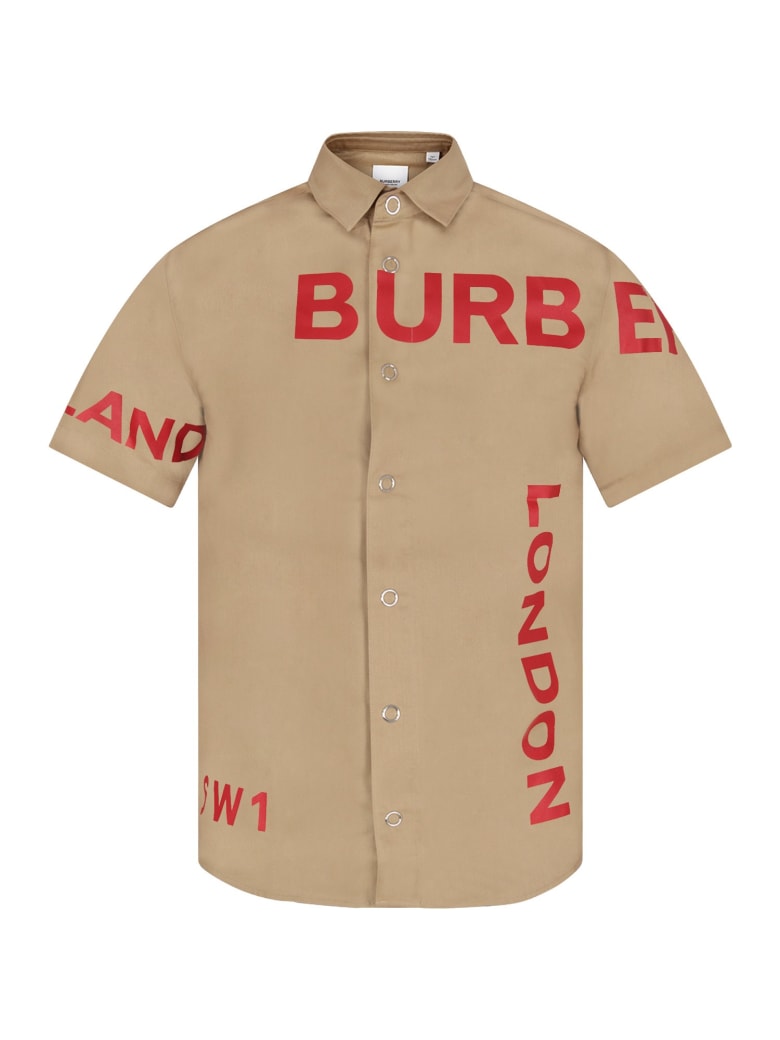 beige burberry shirt