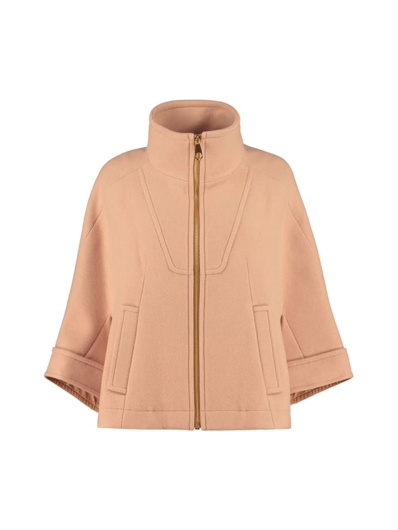 Chloé Wool Blend Coat - Camel