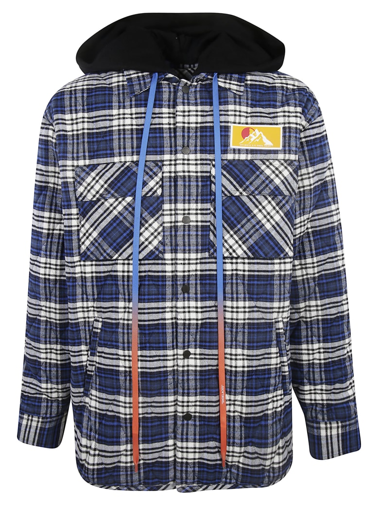 off white hooded flannel