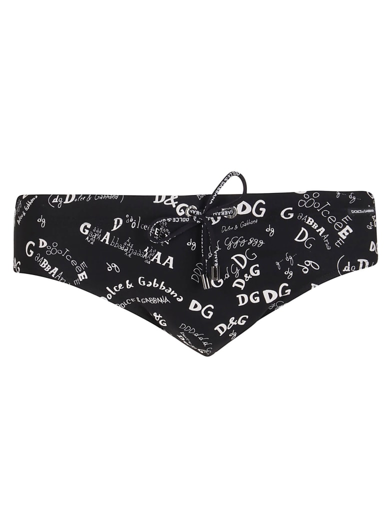 Dolce & Gabbana Black Swimming Trunks - BLACK WHITE