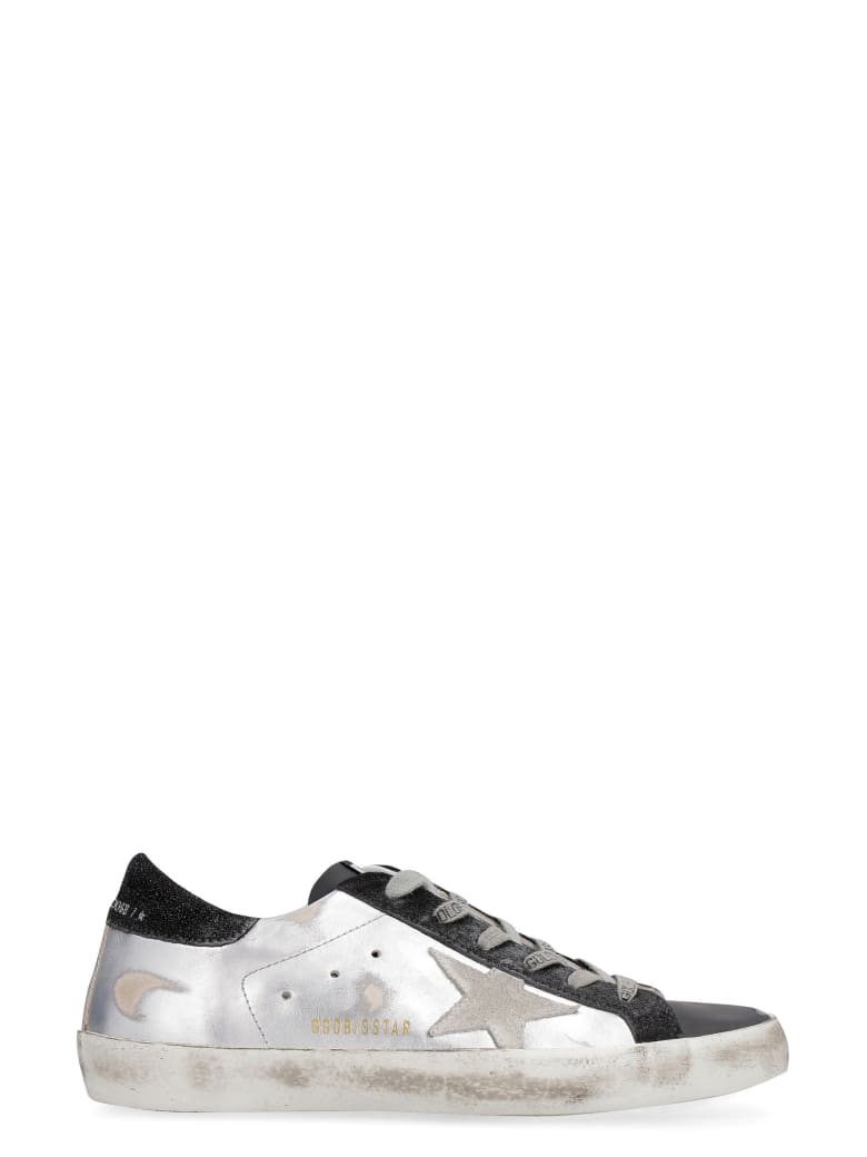 Golden Goose Superstar Metallic Leather Lace-up Sneakers - Silver