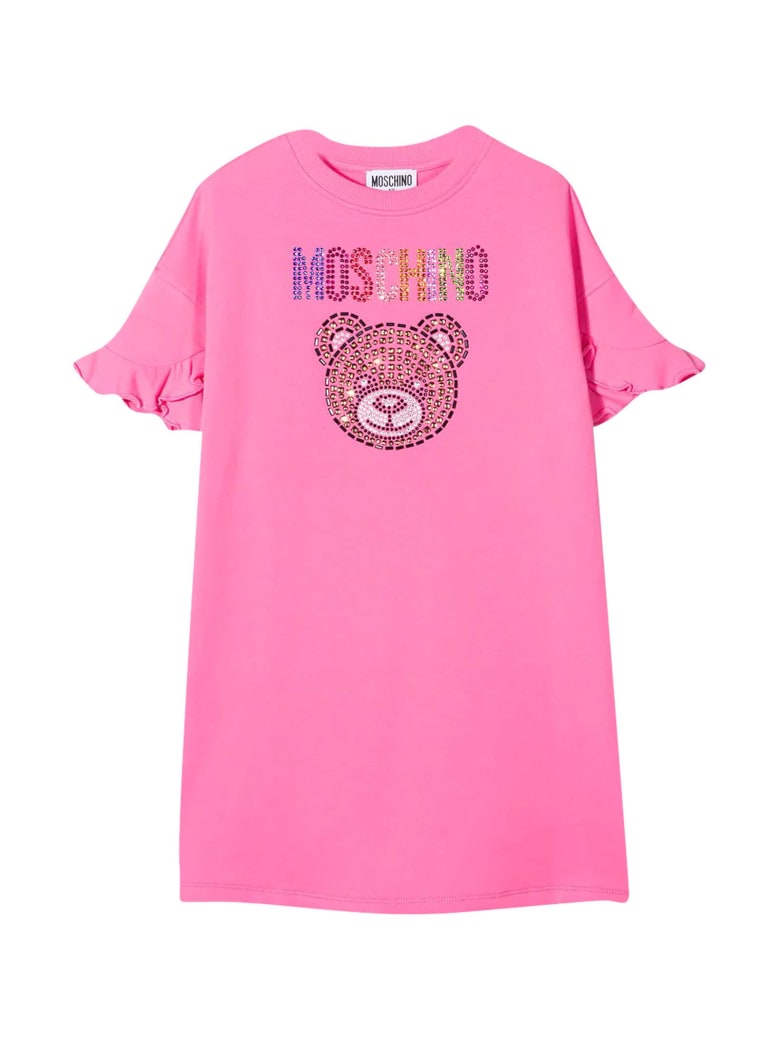 Moschino Pink Teen Dress With Applications - Rosa