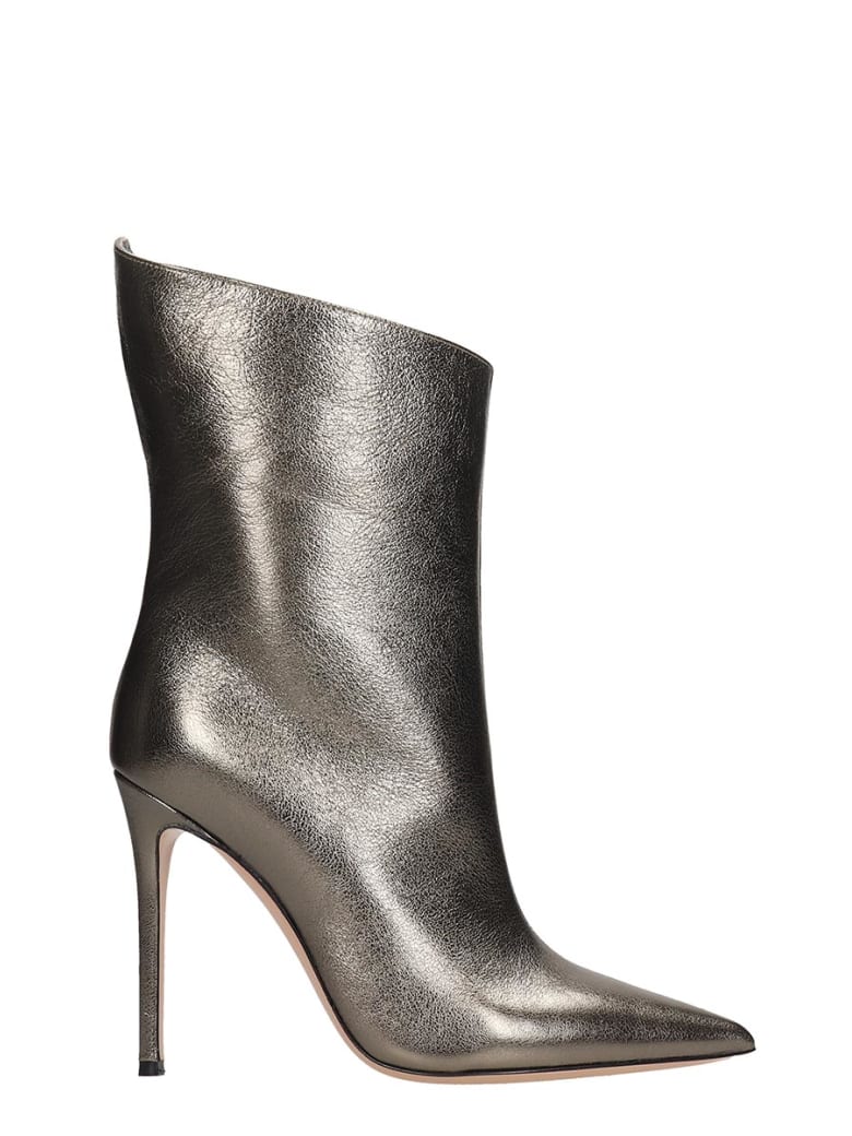 silver heeled ankle boots