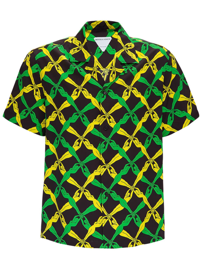 Bottega Veneta Rayon Shirt With 1987 Graphic Print - Nero