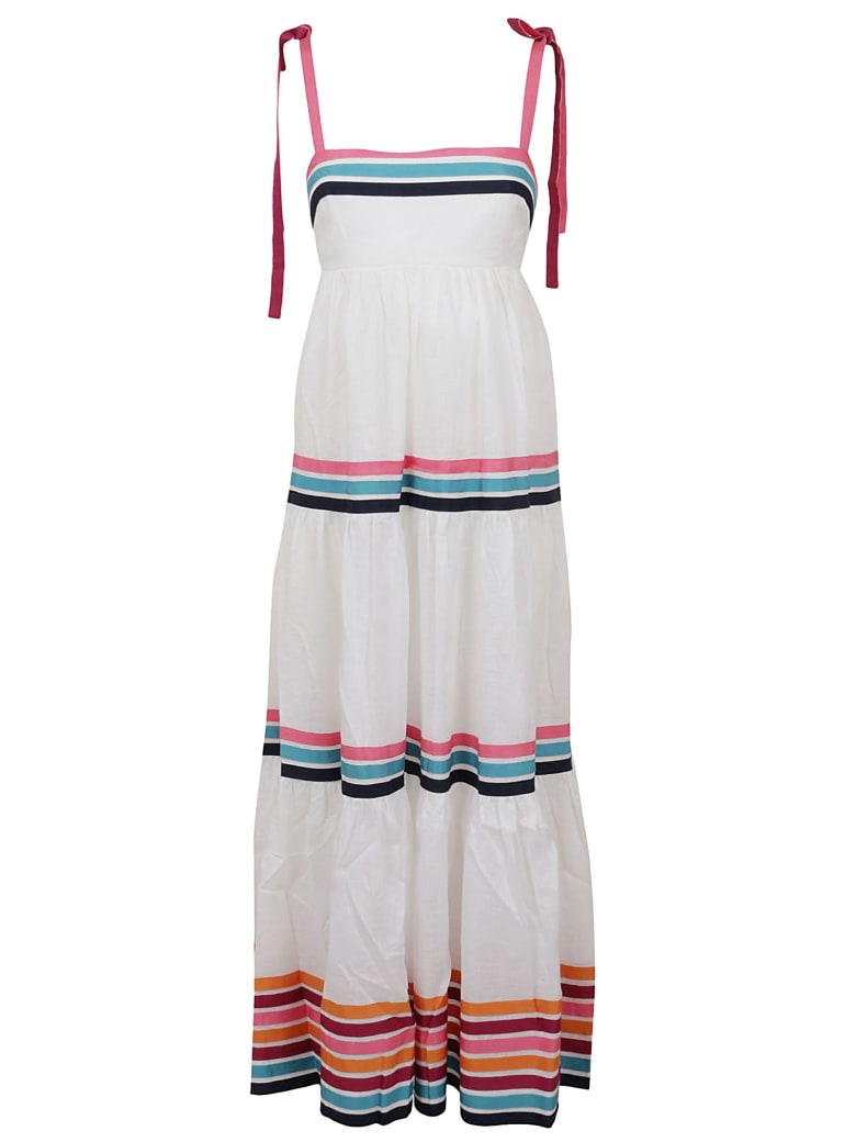 Zimmermann Lulu Ribbon Tiered Dress - Bianco