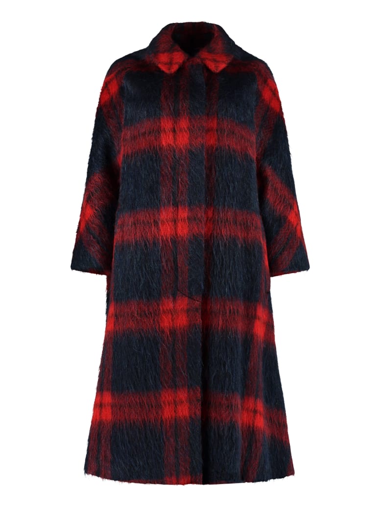 RED Valentino Oversize Checked Coat - Multicolor